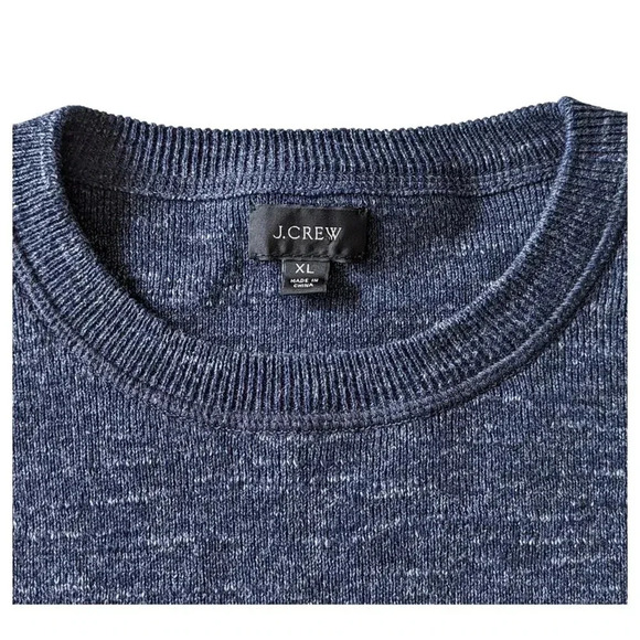 J. CREW Rugged Cotton Sweater Size XL Speckled Blue - Picture 3 of 9